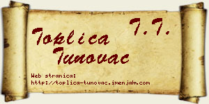 Toplica Tunovac vizit kartica